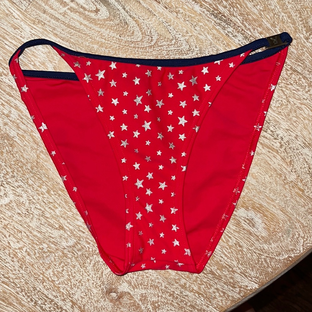 Vintage 🐰 Plaboy Bikini Bottoms🐰 Red Silver Small
